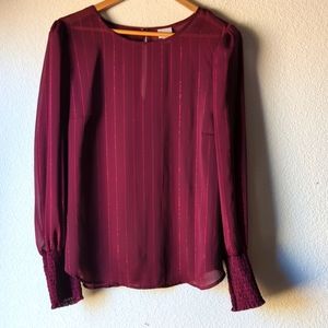 ⭐2/20$ A new day Burgundy Light wear Long Sleeves Blouse